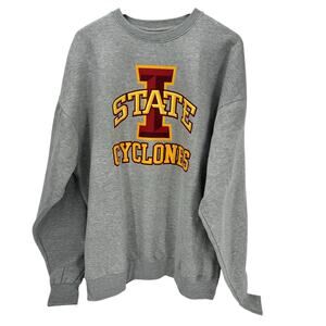 Iowa State Cyclones Sweatshirt Mens 2XL Gray Pullover Long Sleeve Campus One